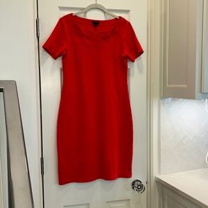 Talbots 100% Cotton Coral T Shirt Dress w/ Tone on Tone Embroidery at Top sz.XS